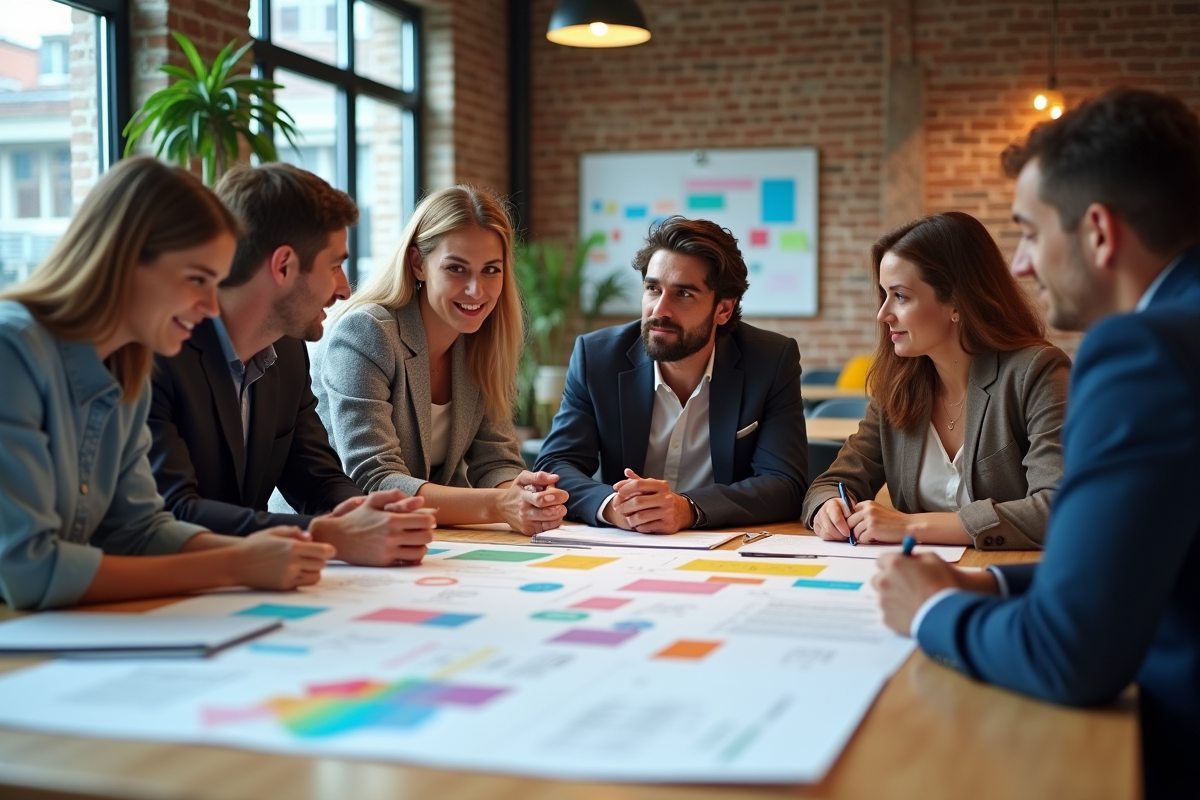 Groupe de professionnels collaborant autour d