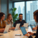 Groupe de jeunes professionnels en réunion au bureau