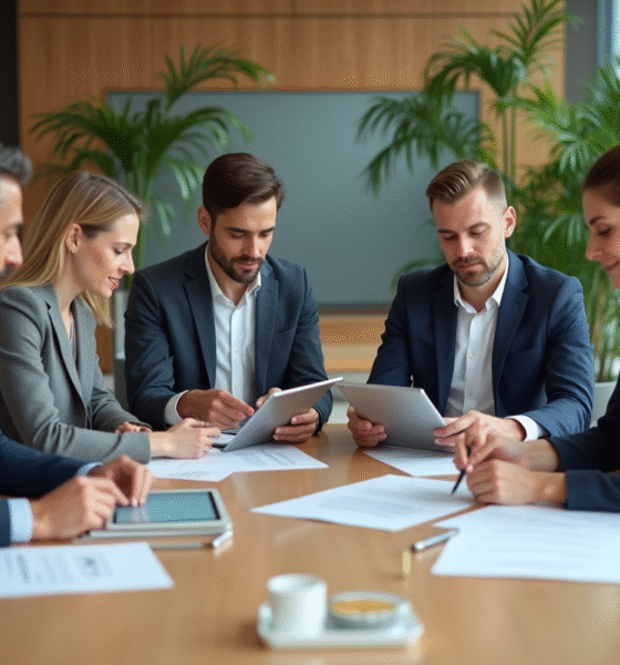 Groupe de professionnels lors d'une réunion en entreprise