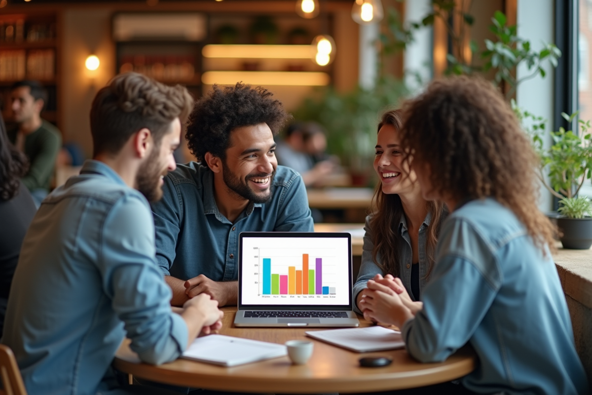 Groupe de jeunes adultes discutant autour d