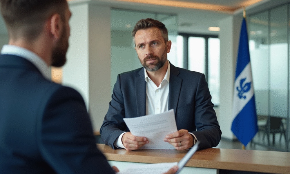 Homme d'affaires parlant avec un collègue au bureau gouvernemental